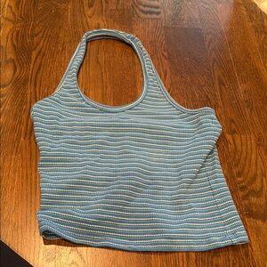Pilcro Blue and White Striped Tank Top